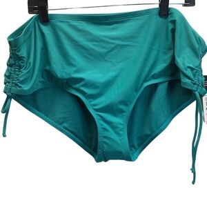 Essentials by Catalina Size 3X Ribbed Side Bikini Bottom W/Ties. New With Tags
